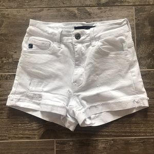 KanCan white denim shorts